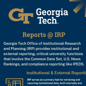 Infographic about the institutional and external reporting done by Institutional Research and Planning